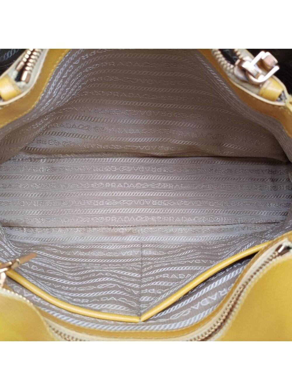 Prada Open Promenade Yellow Saffiano Patent 31 Messenger Bag - Picture 9 of 15